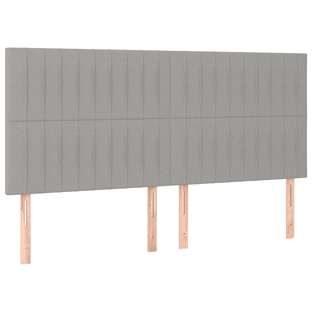 Boxspring met matras en LED stof lichtgrijs 160x200 cm is nu te koop bij PeponiXL, paradijselijk wonen!