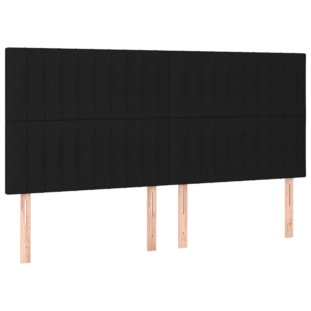 Boxspring met matras en LED stof zwart 160x200 cm is nu te koop bij PeponiXL, paradijselijk wonen!