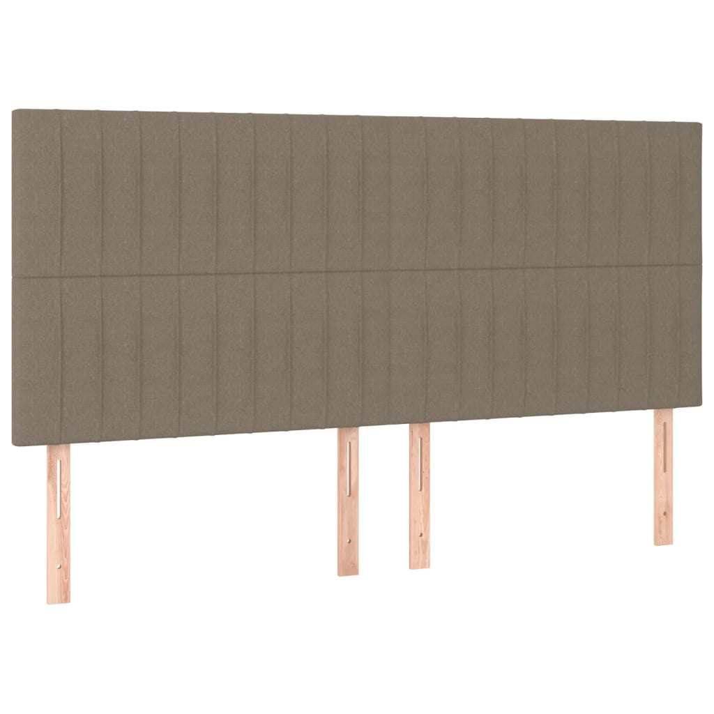 Boxspring met matras en LED stof taupe 200x200 cm is nu te koop bij PeponiXL, paradijselijk wonen!