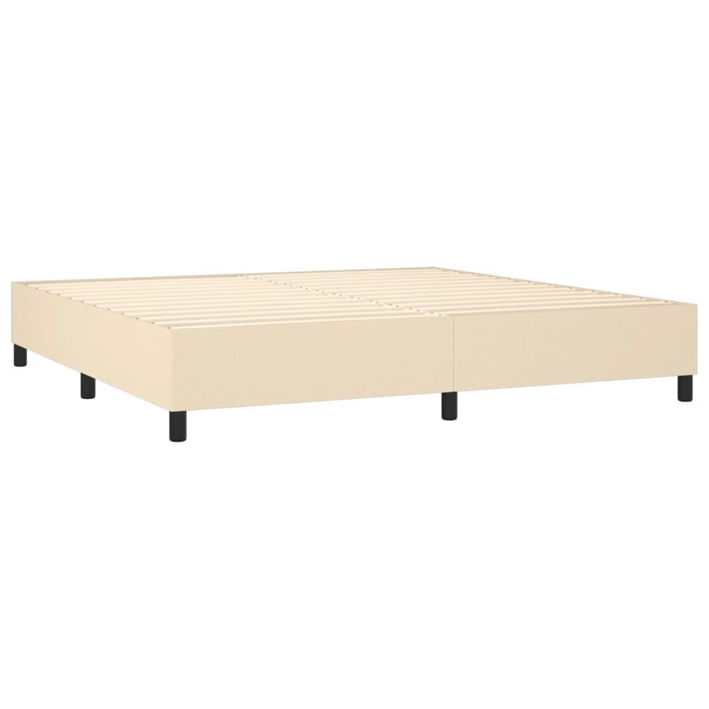Boxspring met matras en LED stof crèmekleurig 200x200 cm is nu te koop bij PeponiXL, paradijselijk wonen!