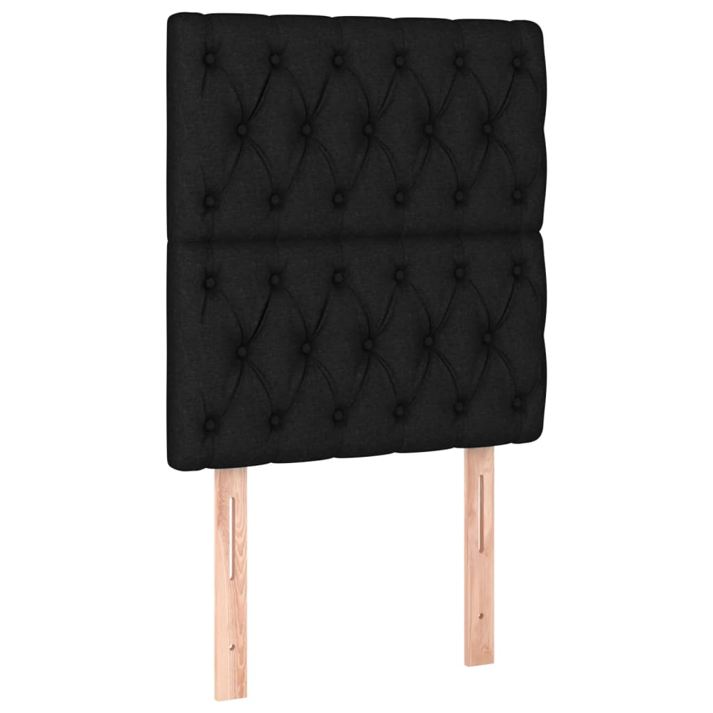 Boxspring met matras en LED stof zwart 80x200 cm is nu te koop bij PeponiXL, paradijselijk wonen!