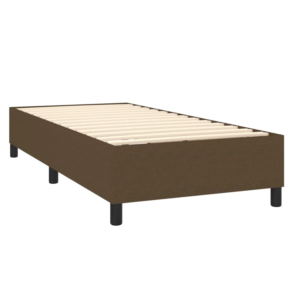 Boxspring met matras en LED stof donkerbruin 80x200 cm is nu te koop bij PeponiXL, paradijselijk wonen!