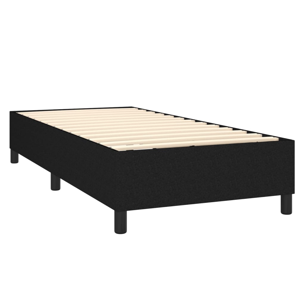 Boxspring met matras en LED stof zwart 90x190 cm is nu te koop bij PeponiXL, paradijselijk wonen!