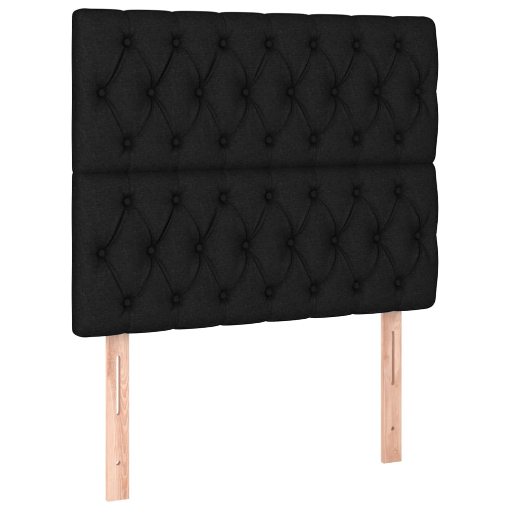 Boxspring met matras en LED stof zwart 90x190 cm is nu te koop bij PeponiXL, paradijselijk wonen!