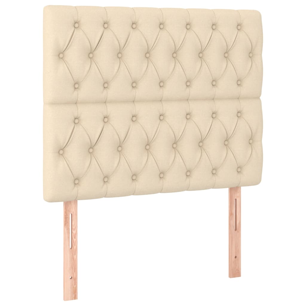 Boxspring met matras en LED stof crèmekleurig 120x200 cm is nu te koop bij PeponiXL, paradijselijk wonen!