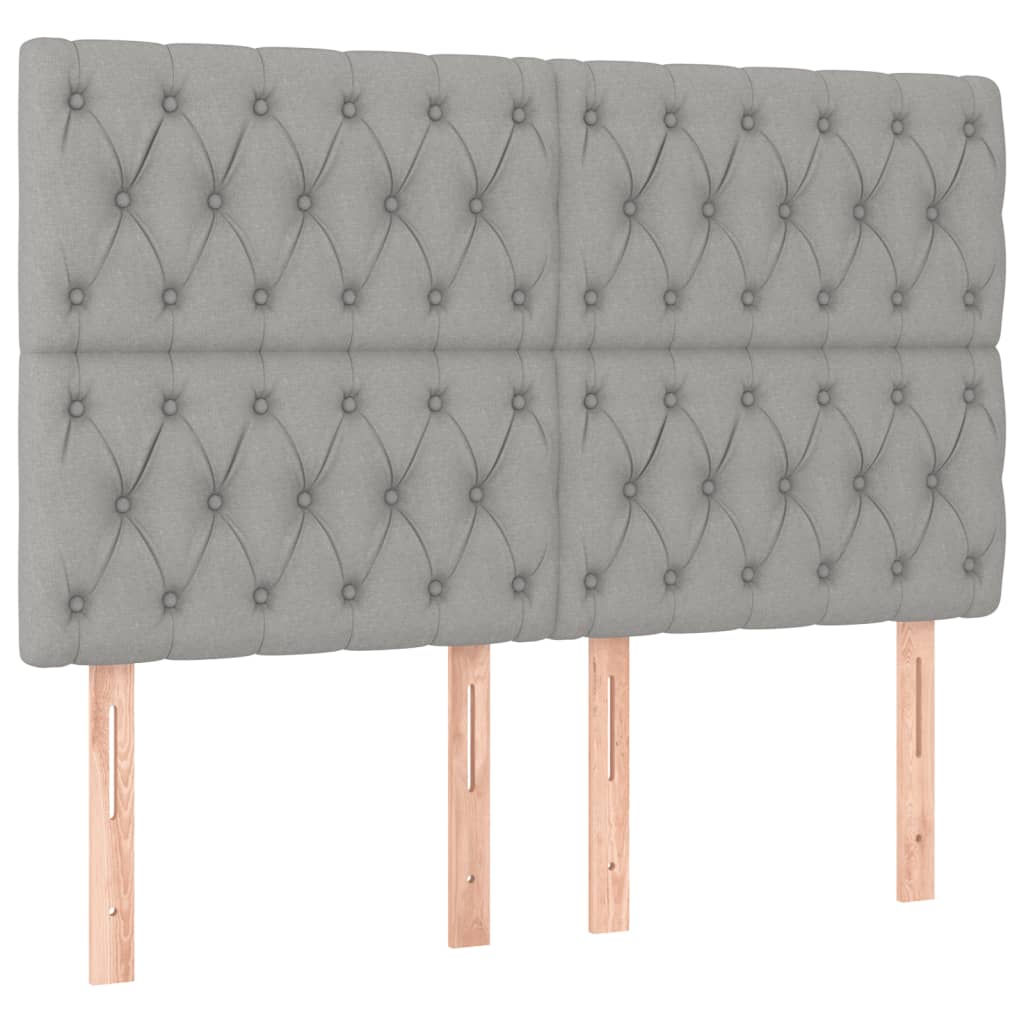 Boxspring met matras en LED stof lichtgrijs 140x190 cm is nu te koop bij PeponiXL, paradijselijk wonen!