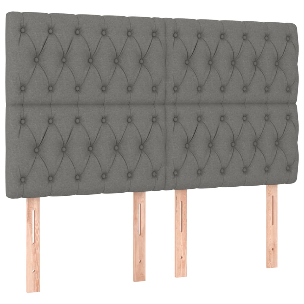 Boxspring met matras en LED stof donkergrijs 140x200 cm is nu te koop bij PeponiXL, paradijselijk wonen!