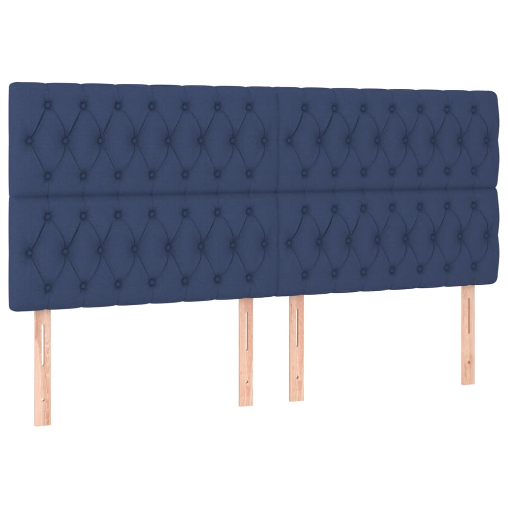 Boxspring met matras en LED stof blauw 180x200 cm is nu te koop bij PeponiXL, paradijselijk wonen!