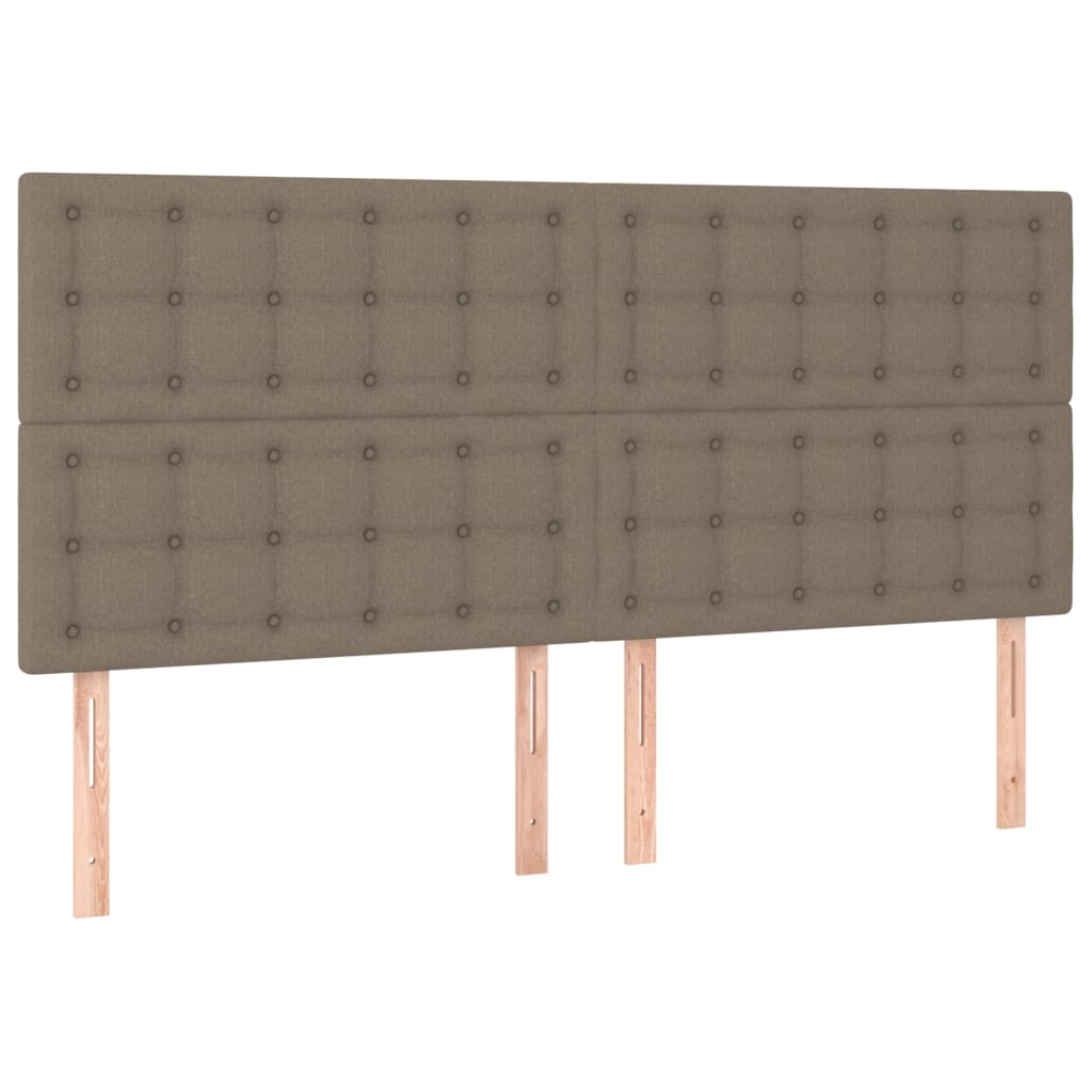 Boxspring met matras en LED stof taupe 200x200 cm is nu te koop bij PeponiXL, paradijselijk wonen!