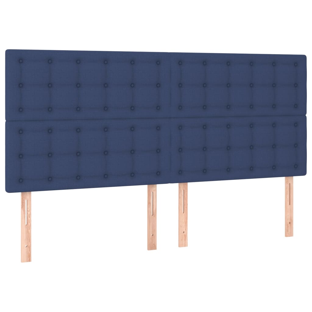 Boxspring met matras en LED stof blauw 200x200 cm is nu te koop bij PeponiXL, paradijselijk wonen!
