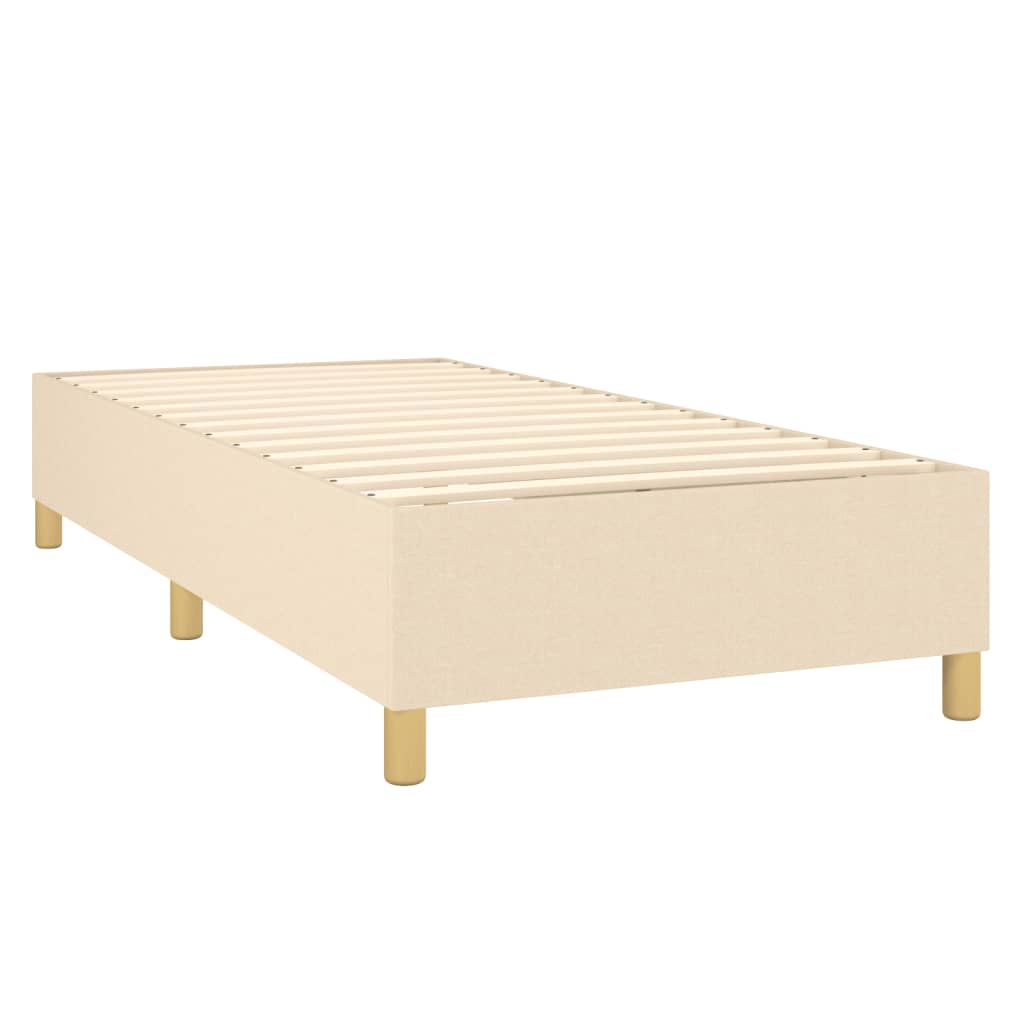 Boxspring met matras en LED stof crèmekleurig 90x190 cm is nu te koop bij PeponiXL, paradijselijk wonen!
