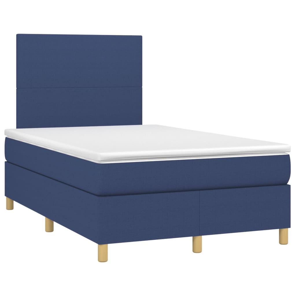 Boxspring met matras en LED stof blauw 120x200 cm is nu te koop bij PeponiXL, paradijselijk wonen!