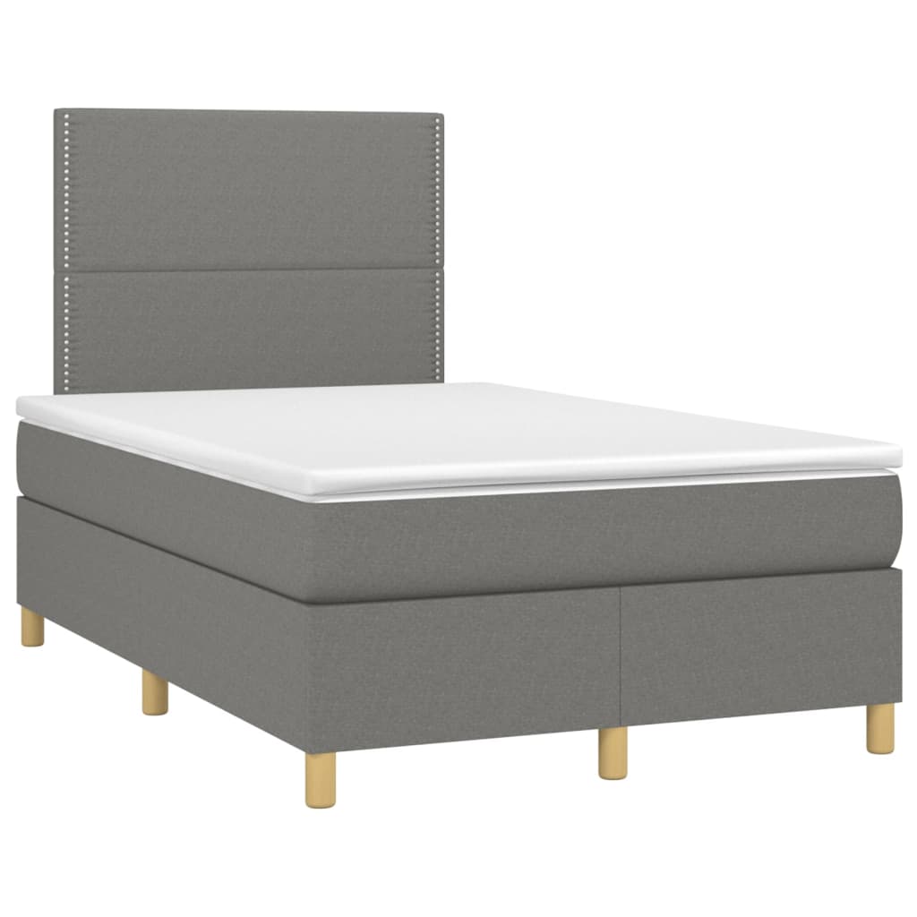 Boxspring met matras en LED stof donkergrijs 120x200 cm is nu te koop bij PeponiXL, paradijselijk wonen!