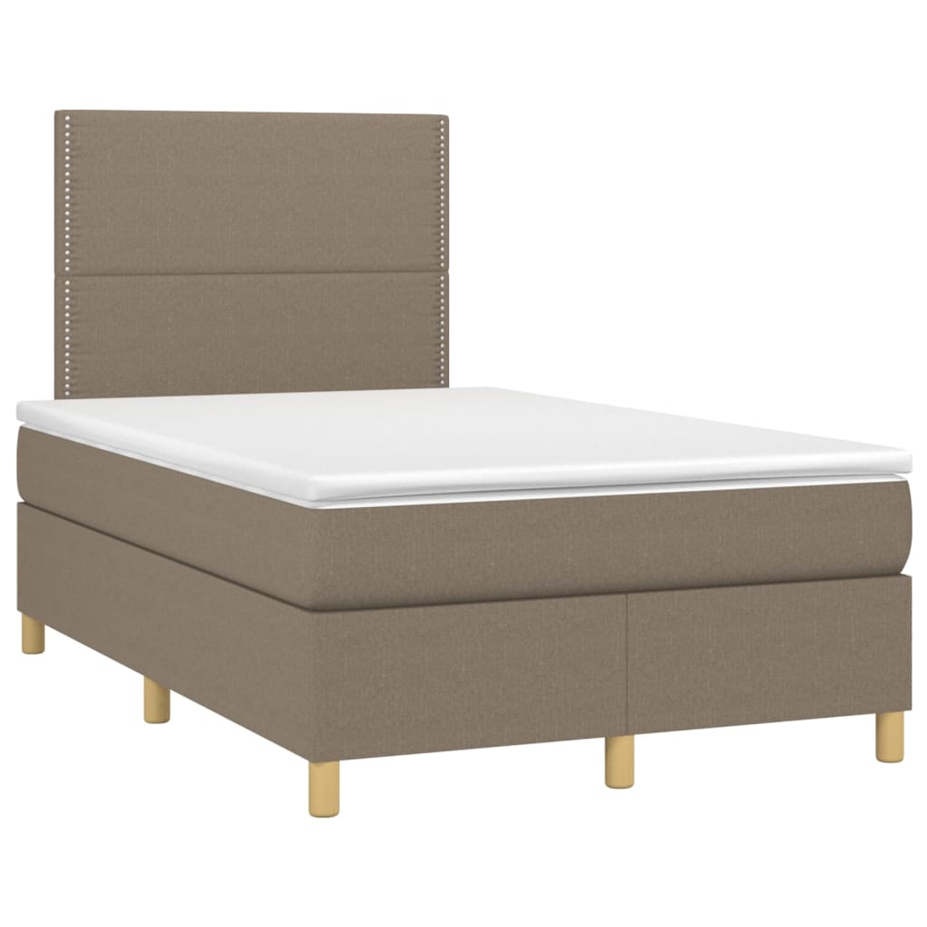 Boxspring met matras en LED stof taupe 120x200 cm is nu te koop bij PeponiXL, paradijselijk wonen!