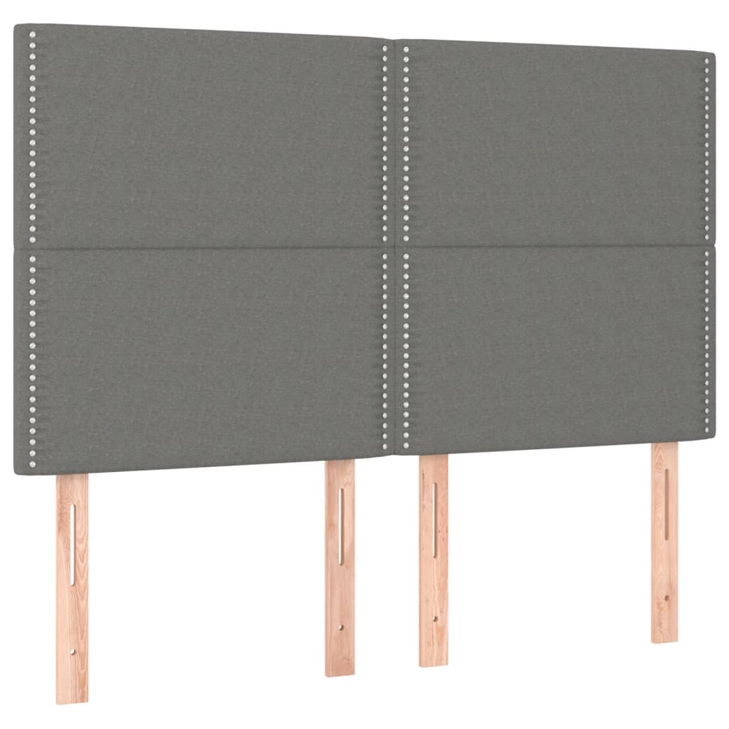 Boxspring met matras en LED stof donkergrijs 140x190 cm is nu te koop bij PeponiXL, paradijselijk wonen!
