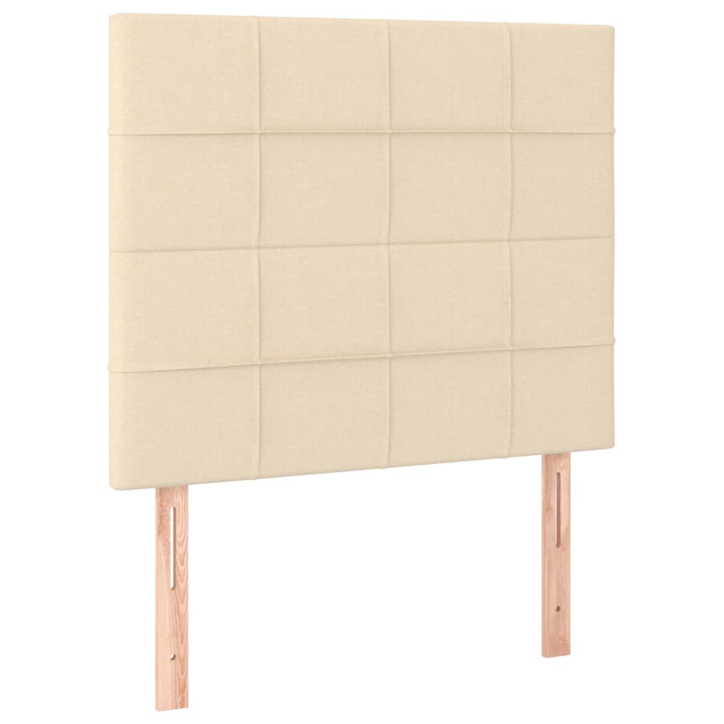 Boxspring met matras en LED stof crèmekleurig 90x190 cm is nu te koop bij PeponiXL, paradijselijk wonen!