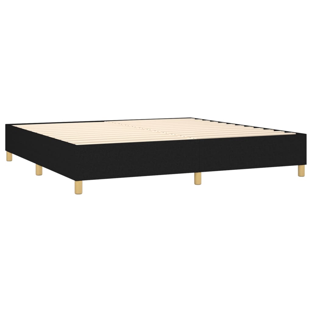 Boxspring met matras en LED stof zwart 200x200 cm is nu te koop bij PeponiXL, paradijselijk wonen!