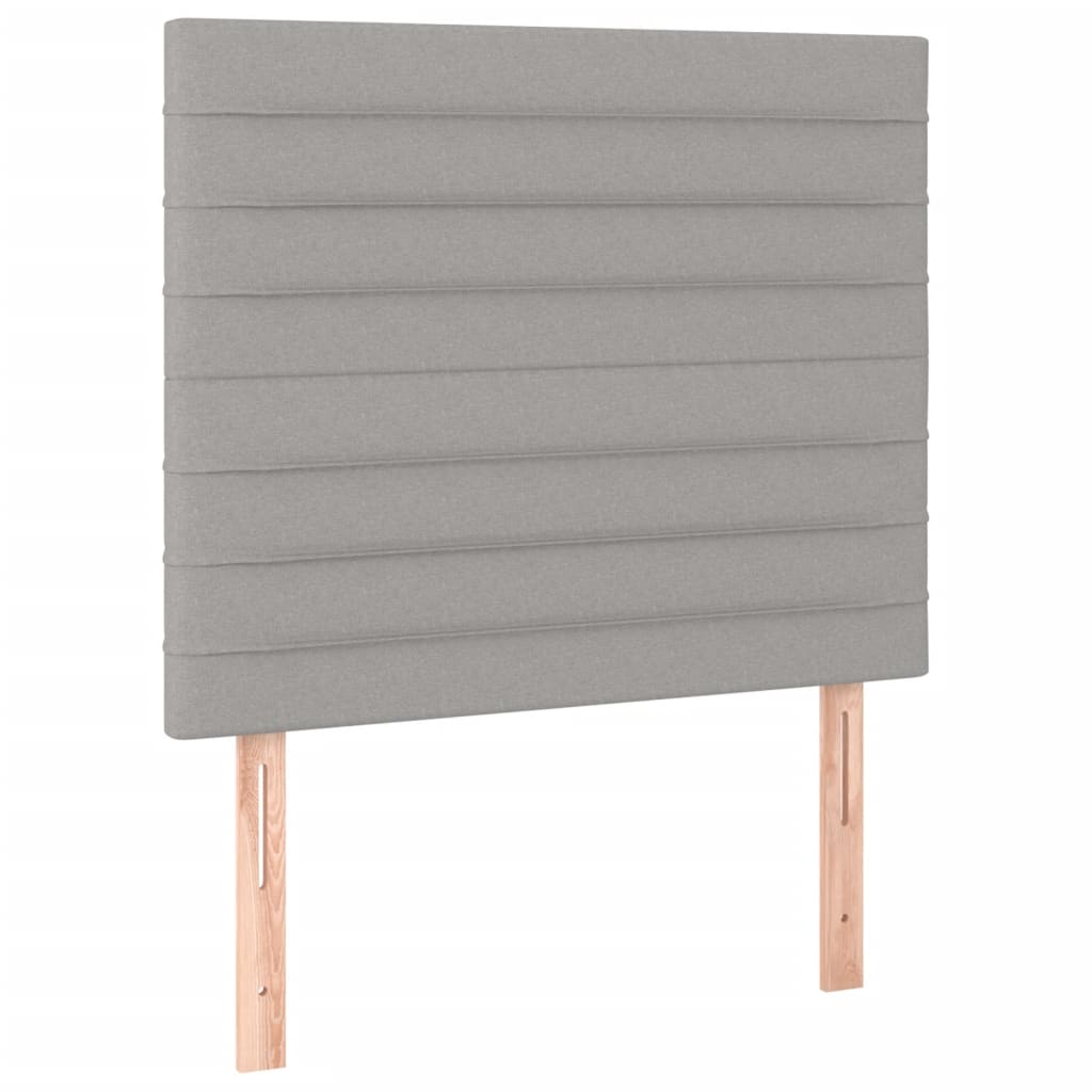 Boxspring met matras en LED stof lichtgrijs 80x200 cm is nu te koop bij PeponiXL, paradijselijk wonen!
