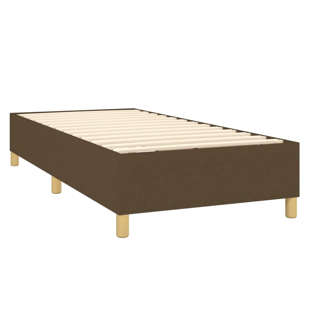 Boxspring met matras en LED stof donkerbruin 80x200 cm is nu te koop bij PeponiXL, paradijselijk wonen!