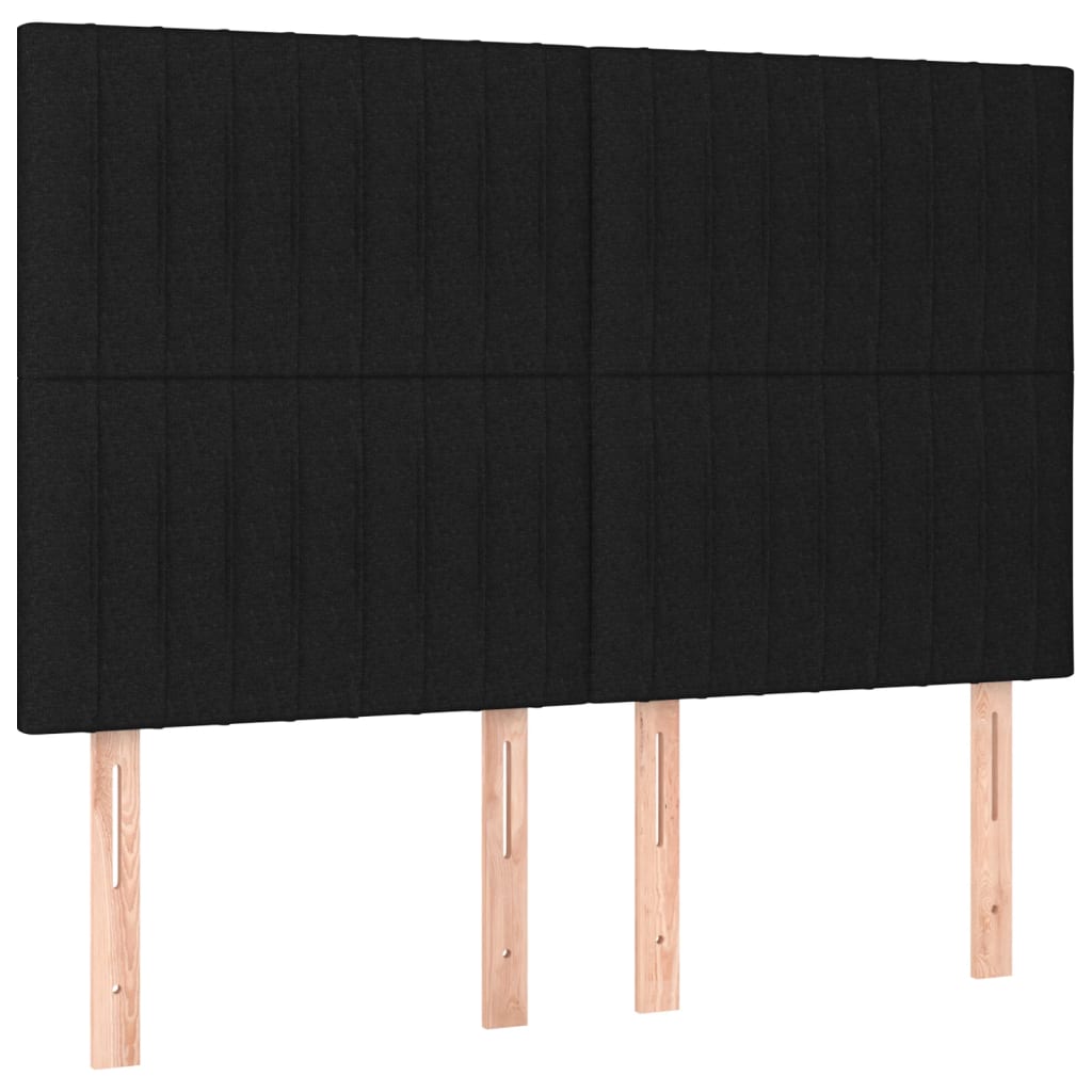 Boxspring met matras en LED stof zwart 140x190 cm is nu te koop bij PeponiXL, paradijselijk wonen!