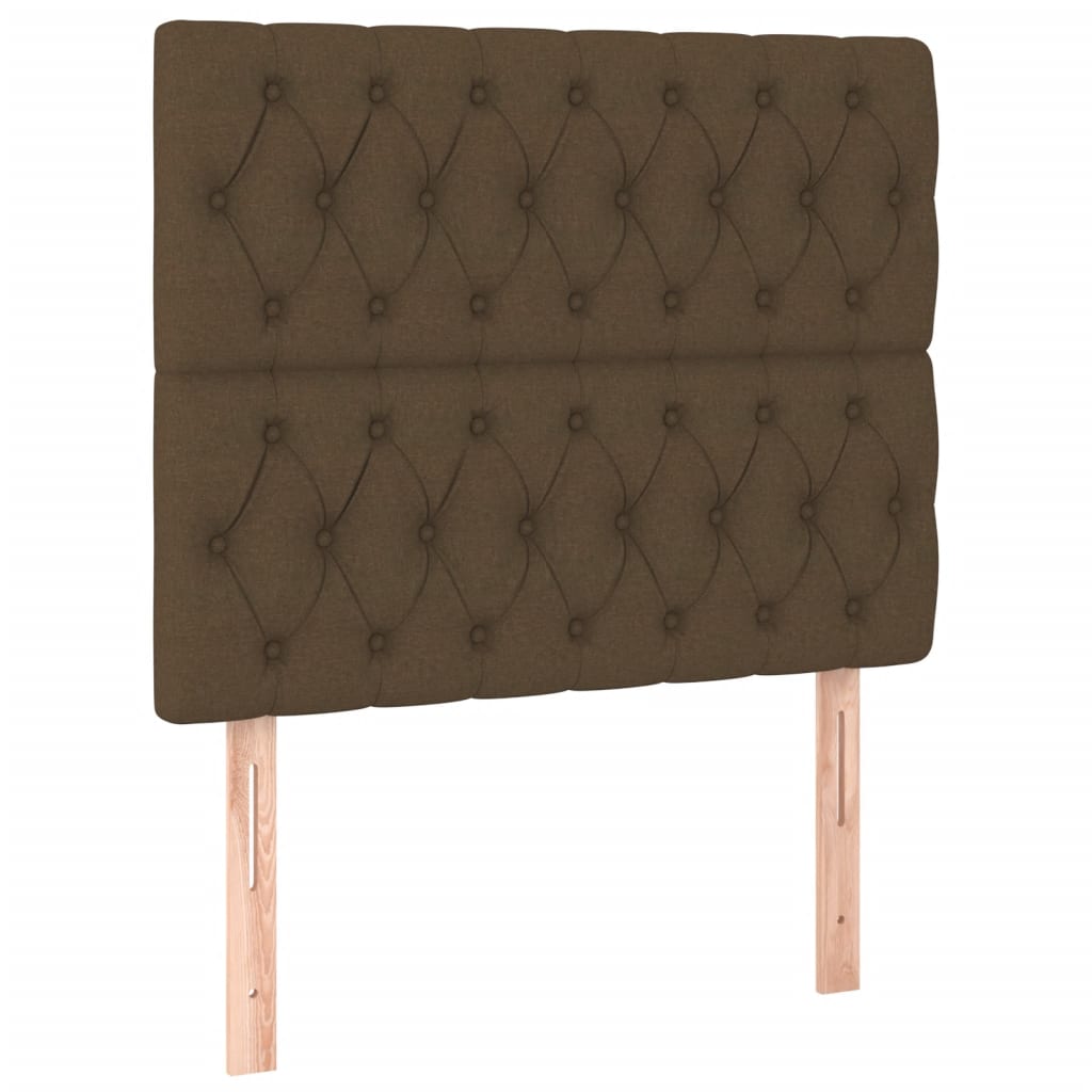 Boxspring met matras en LED stof donkerbruin 100x200 cm is nu te koop bij PeponiXL, paradijselijk wonen!