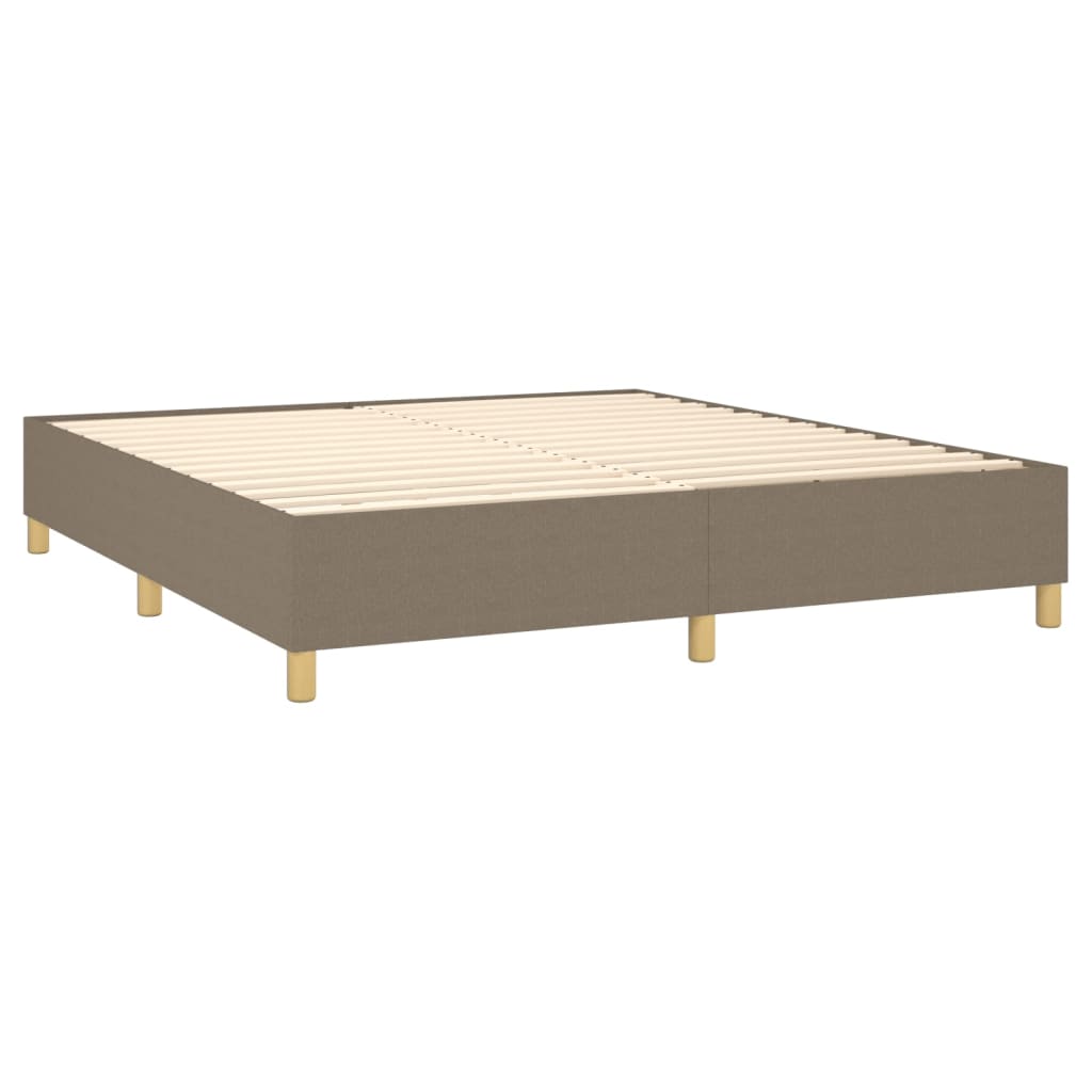 Boxspring met matras en LED stof taupe 160x200 cm is nu te koop bij PeponiXL, paradijselijk wonen!