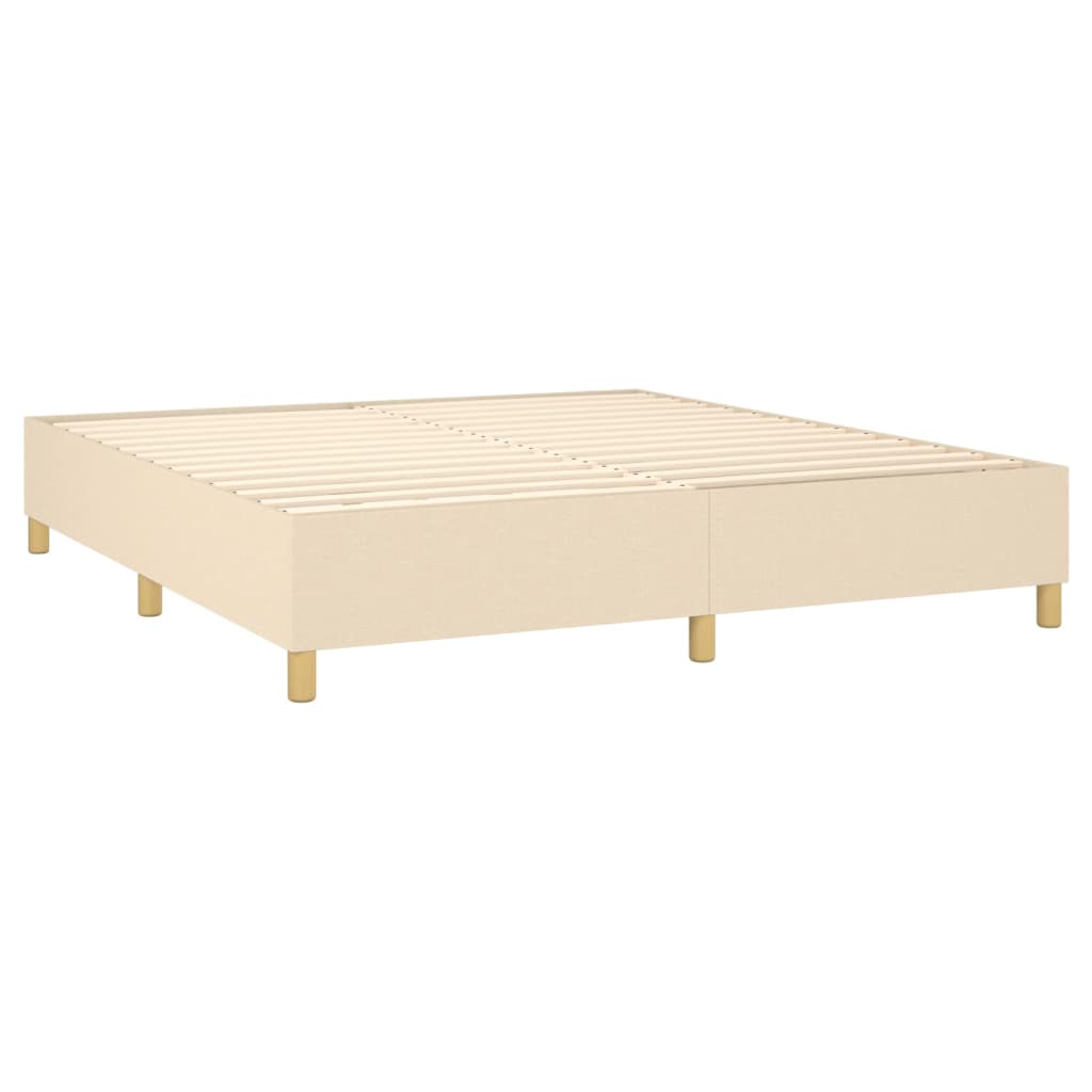 Boxspring met matras en LED stof crèmekleurig 180x200 cm is nu te koop bij PeponiXL, paradijselijk wonen!