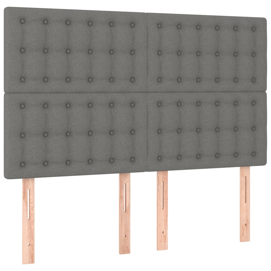 Boxspring met matras en LED stof donkergrijs 140x190 cm is nu te koop bij PeponiXL, paradijselijk wonen!