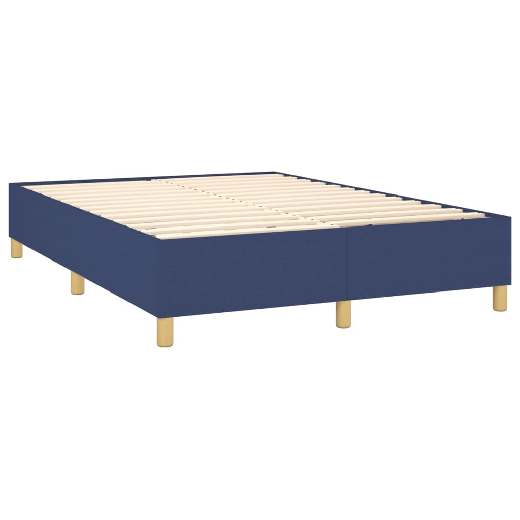 Boxspring met matras en LED stof blauw 140x190 cm is nu te koop bij PeponiXL, paradijselijk wonen!