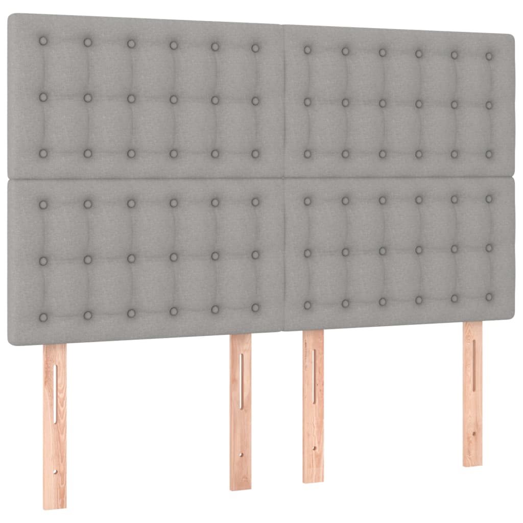Boxspring met matras en LED stof lichtgrijs 140x200 cm is nu te koop bij PeponiXL, paradijselijk wonen!