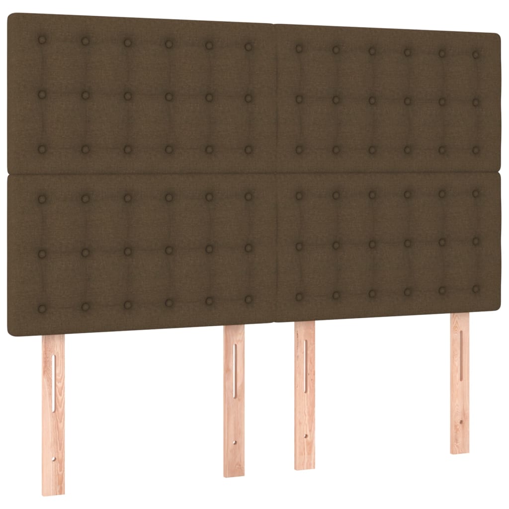 Boxspring met matras en LED stof donkerbruin 140x200 cm is nu te koop bij PeponiXL, paradijselijk wonen!
