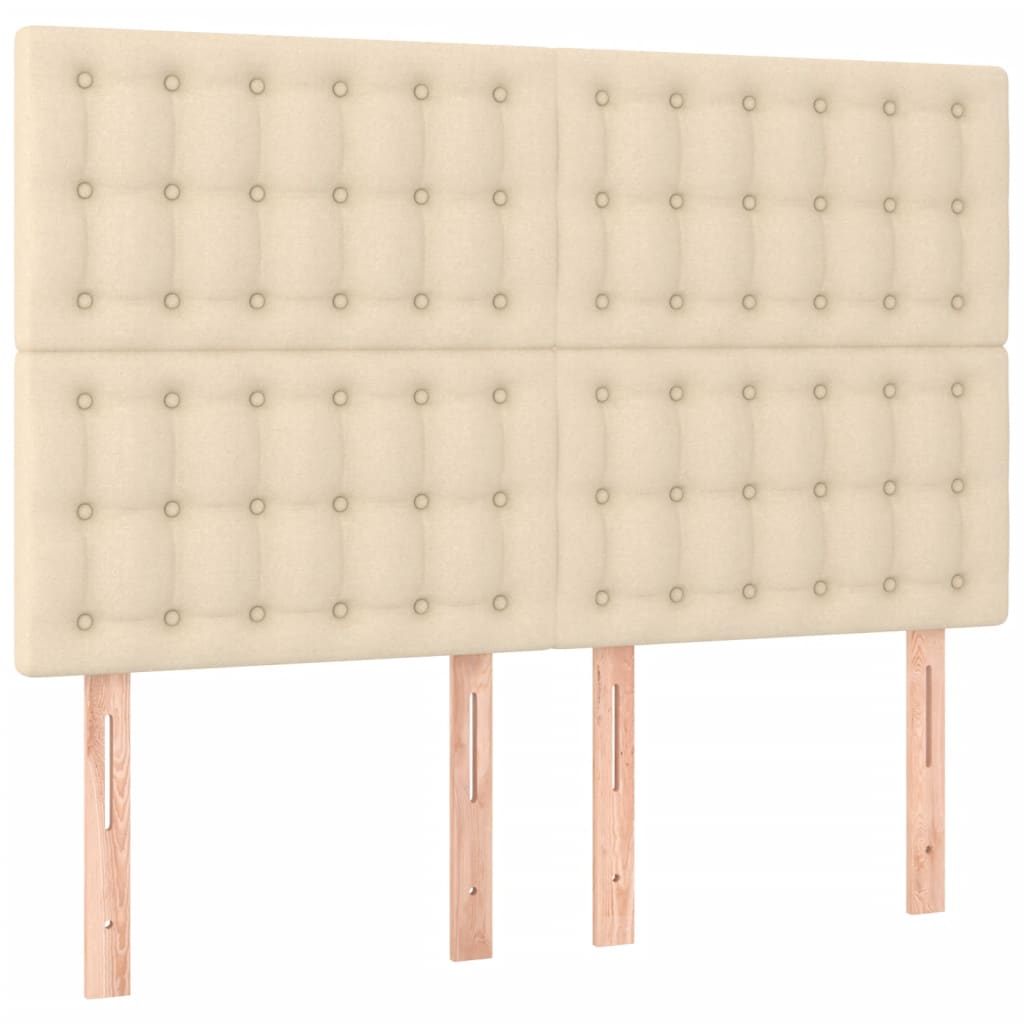 Boxspring met matras en LED stof crèmekleurig 140x200 cm is nu te koop bij PeponiXL, paradijselijk wonen!