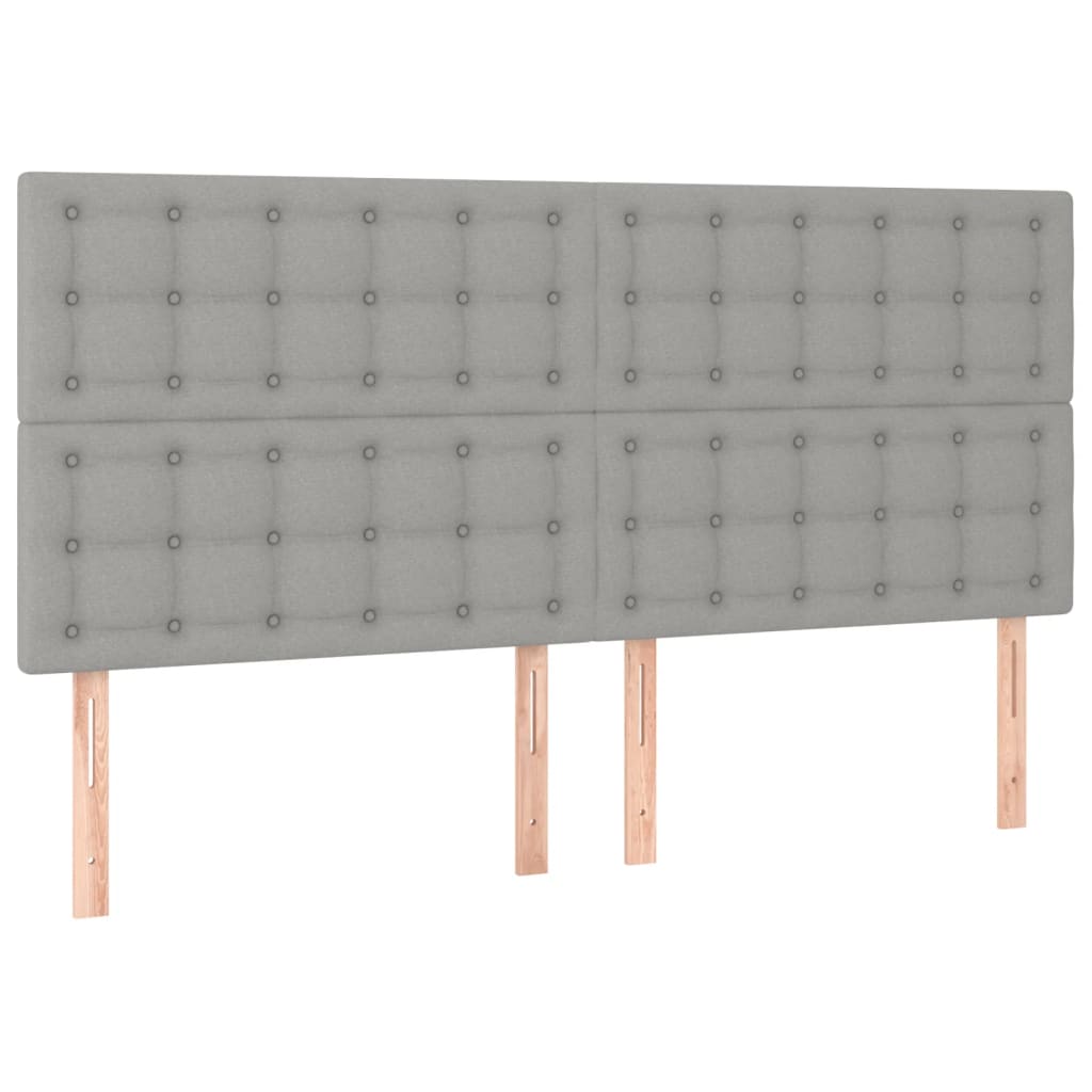 Boxspring met matras en LED stof lichtgrijs 180x200 cm is nu te koop bij PeponiXL, paradijselijk wonen!