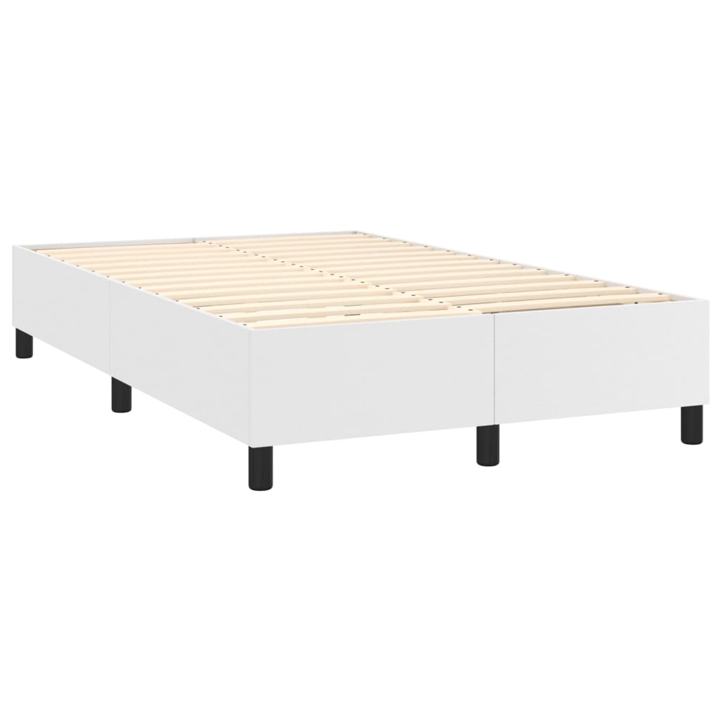 Boxspring met matras en LED kunstleer wit 120x200 cm is nu te koop bij PeponiXL, paradijselijk wonen!