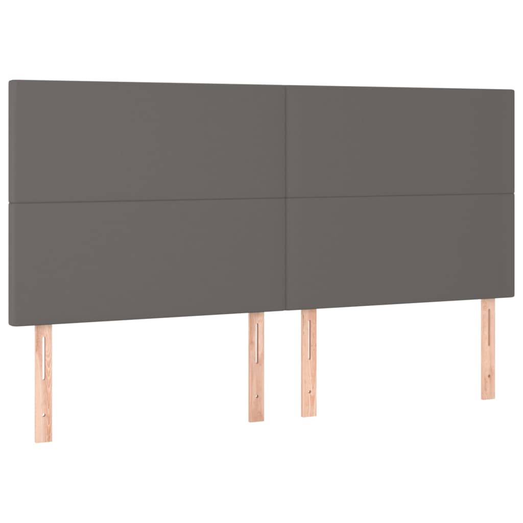 Boxspring met matras en LED kunstleer grijs 180x200 cm is nu te koop bij PeponiXL, paradijselijk wonen!