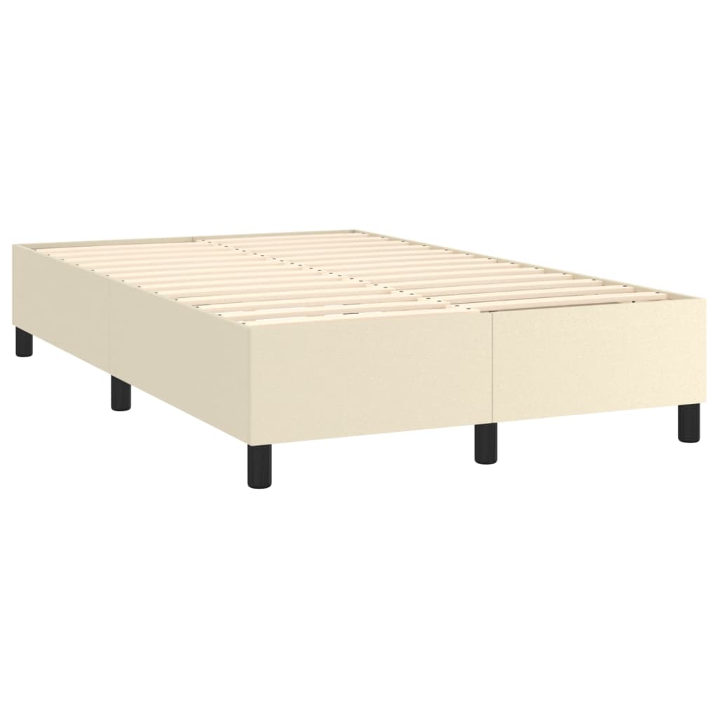 Boxspring met matras en LED kunstleer crèmekleurig 120x200 cm is nu te koop bij PeponiXL, paradijselijk wonen!