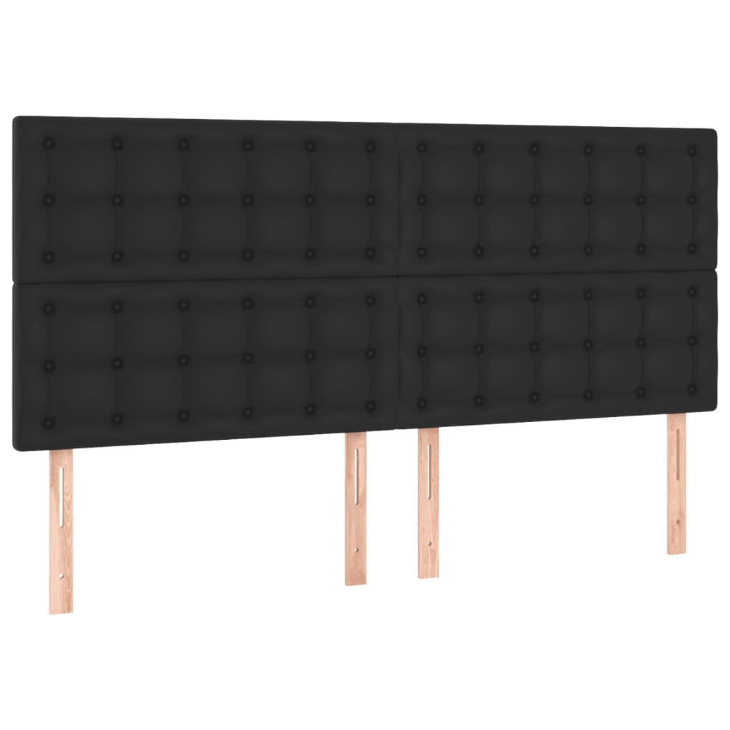 Boxspring met matras en LED kunstleer zwart 180x200 cm is nu te koop bij PeponiXL, paradijselijk wonen!