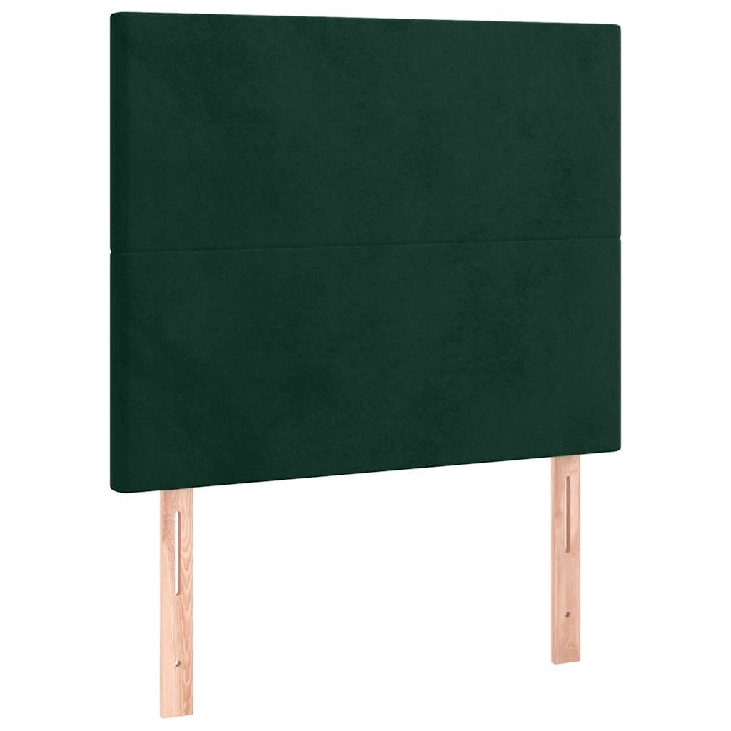 Boxspring met matras en LED fluweel donkergroen 90x190 cm is nu te koop bij PeponiXL, paradijselijk wonen!