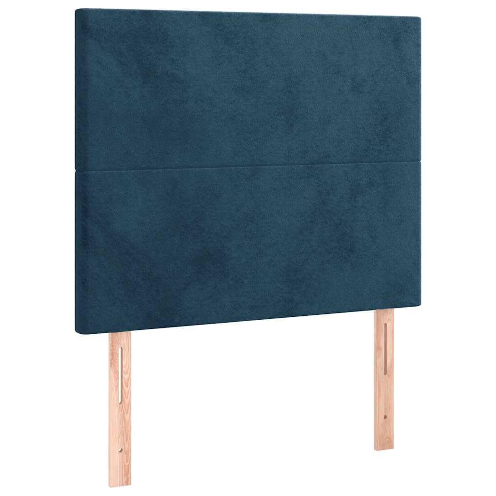 Boxspring met matras en LED fluweel donkerblauw 90x190 cm is nu te koop bij PeponiXL, paradijselijk wonen!