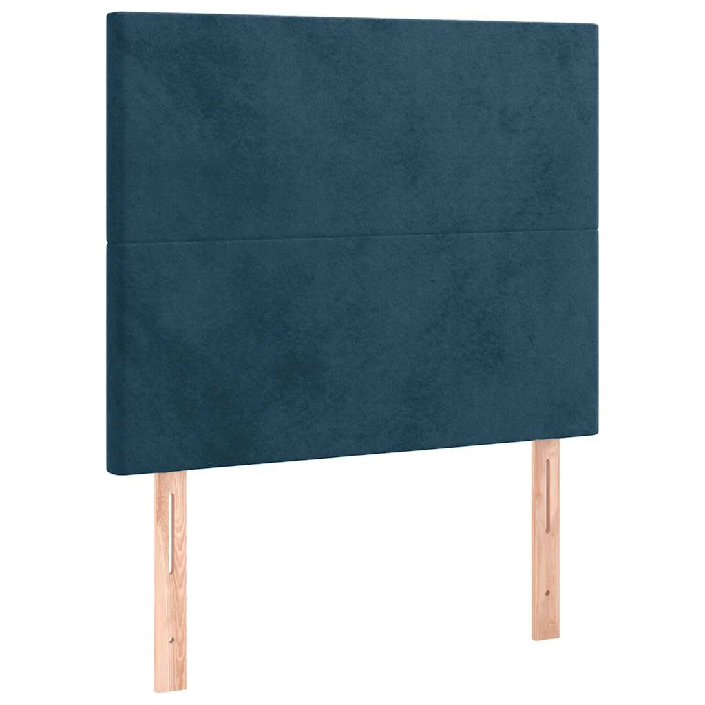 Boxspring met matras en LED fluweel donkerblauw 100x200 cm is nu te koop bij PeponiXL, paradijselijk wonen!