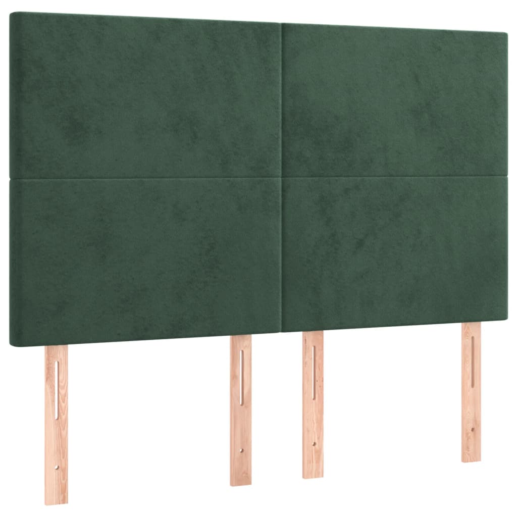 Boxspring met matras en LED fluweel donkergroen 140x190 cm is nu te koop bij PeponiXL, paradijselijk wonen!