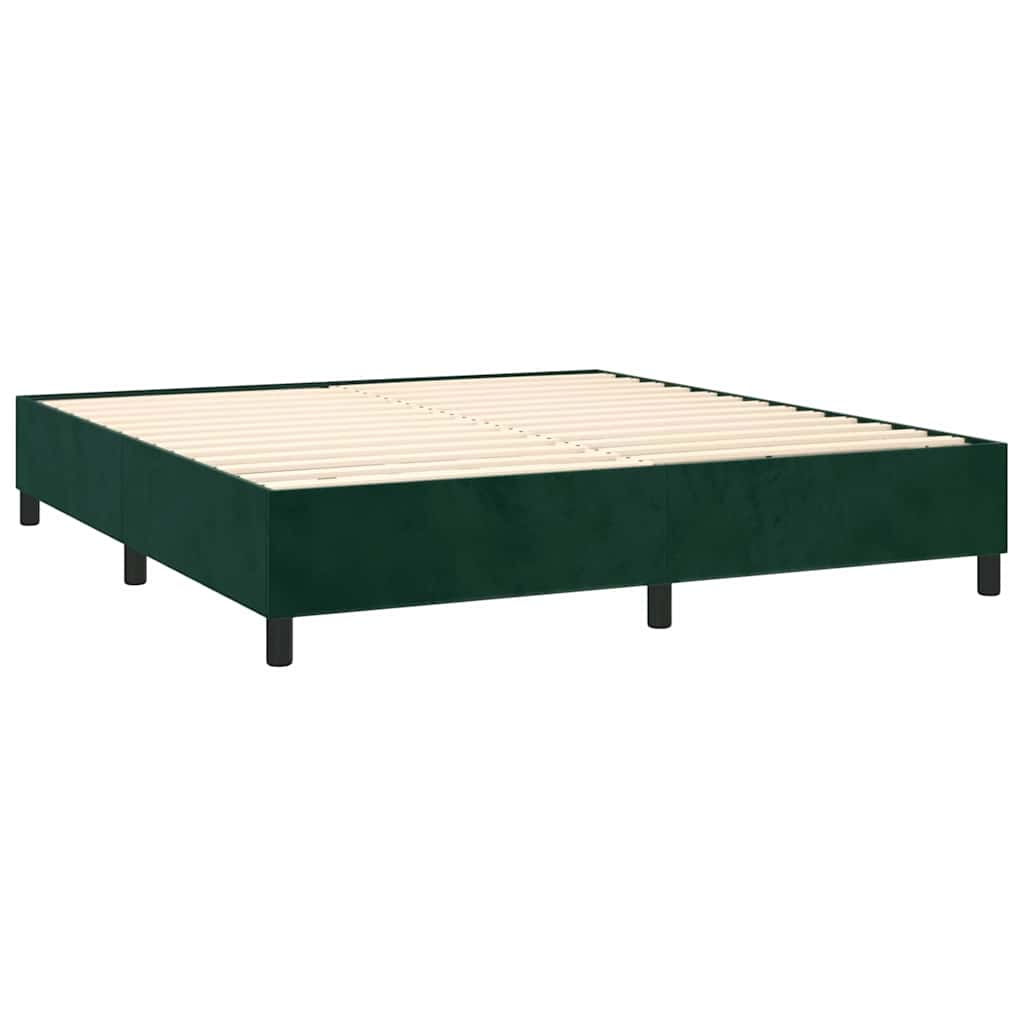 Boxspring met matras en LED fluweel donkergroen 160x200 cm is nu te koop bij PeponiXL, paradijselijk wonen!