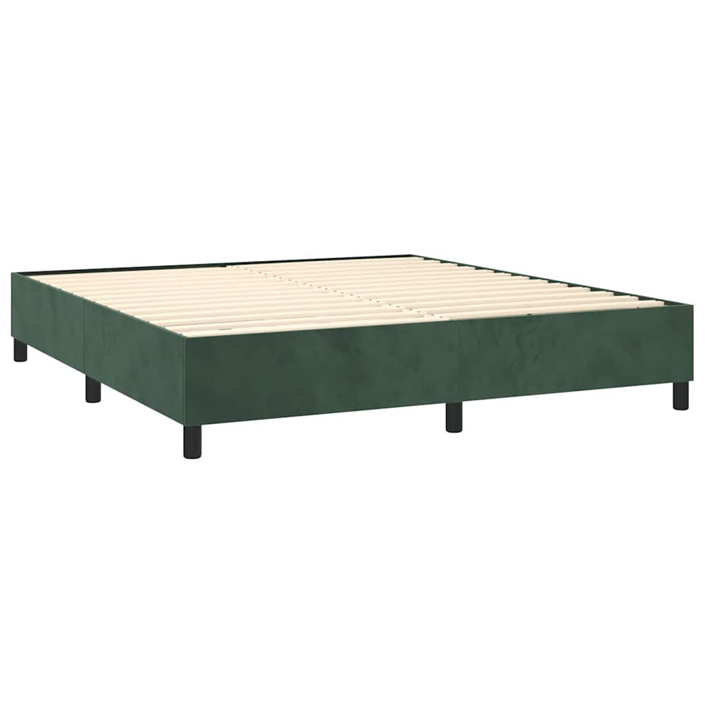 Boxspring met matras en LED fluweel donkergroen 180x200 cm is nu te koop bij PeponiXL, paradijselijk wonen!