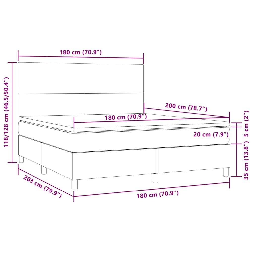 Boxspring met matras en LED fluweel donkergroen 180x200 cm is nu te koop bij PeponiXL, paradijselijk wonen!