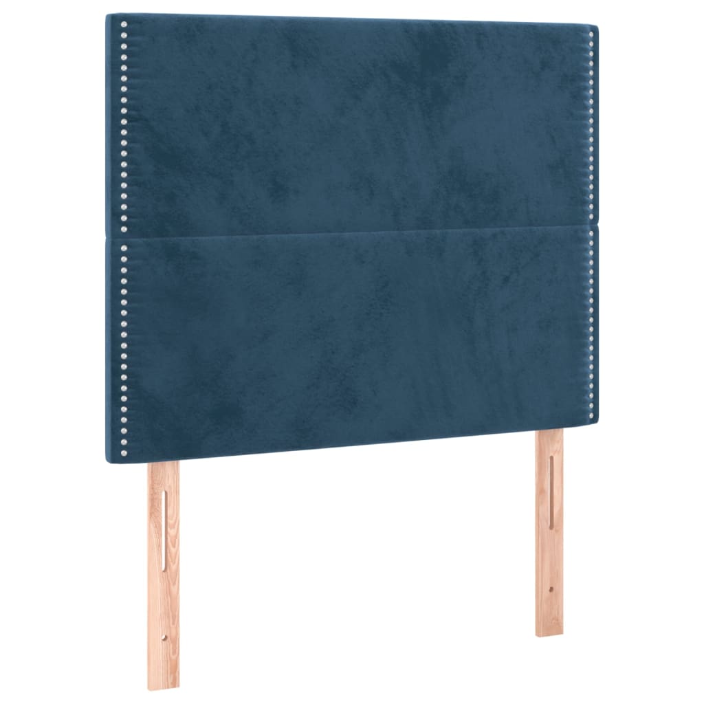Boxspring met matras en LED fluweel donkerblauw 80x200 cm is nu te koop bij PeponiXL, paradijselijk wonen!