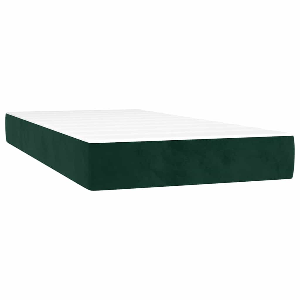 Boxspring met matras en LED fluweel donkergroen 100x200 cm is nu te koop bij PeponiXL, paradijselijk wonen!
