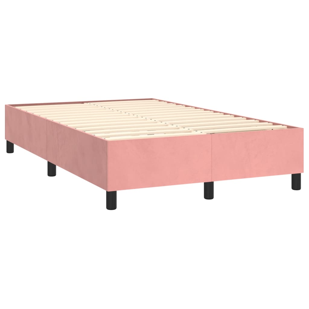 Boxspring met matras en LED fluweel roze 120x200 cm is nu te koop bij PeponiXL, paradijselijk wonen!