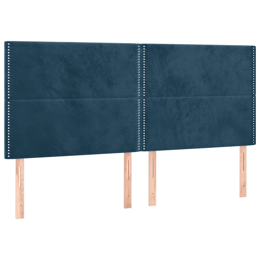 Boxspring met matras en LED fluweel donkerblauw 160x200 cm is nu te koop bij PeponiXL, paradijselijk wonen!