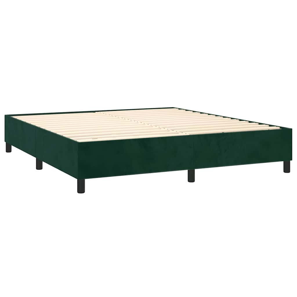 Boxspring met matras en LED fluweel donkergroen 180x200 cm is nu te koop bij PeponiXL, paradijselijk wonen!
