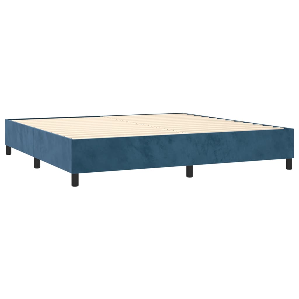 Boxspring met matras en LED fluweel donkerblauw 200x200 cm is nu te koop bij PeponiXL, paradijselijk wonen!